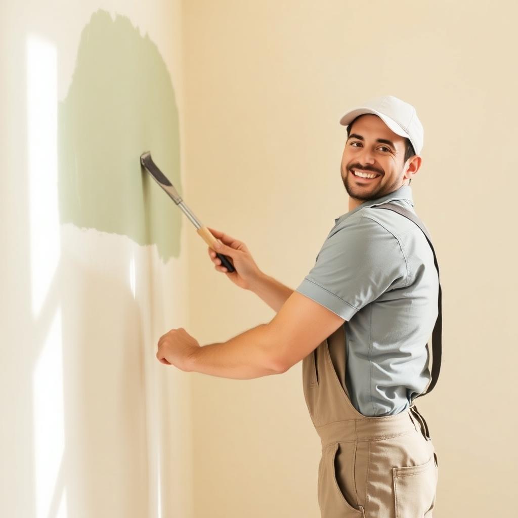 Friendly local painter at work